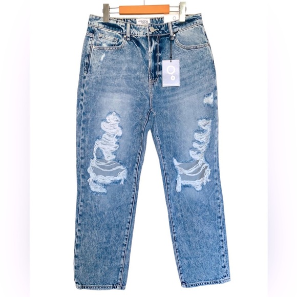 Insane Gene Stonewashed High Waist Ripped Boyfriend Jeans Size 11/29 - Picture 11 of 14